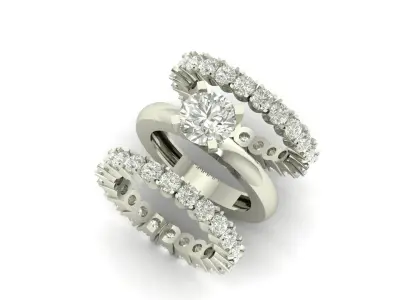 Solitaire  Diamond  Ring  3D print model