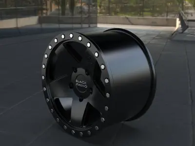 Matte Bronze Black Rhino Crawler Wheel W Black Lip Ring  3D print model