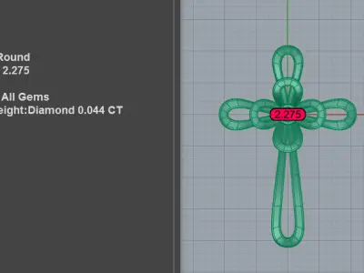 Simple Diamond Cross Pendant 3D print model