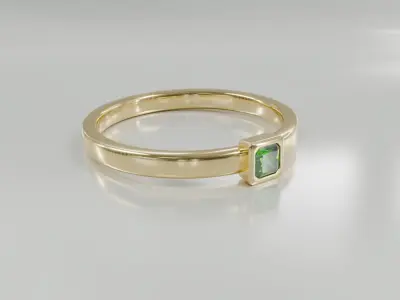 Emerald Ring - 3D print ready Free 3D print model