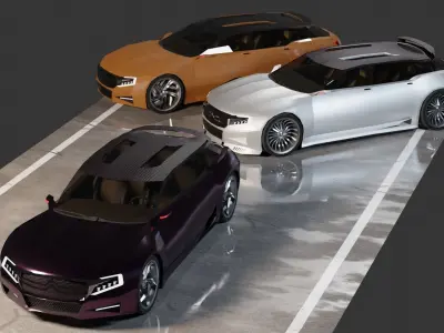 Citroen DS Numero 9 Low-poly 3D model