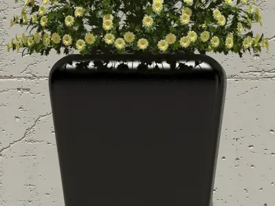 Plant planter with flowers 3D model