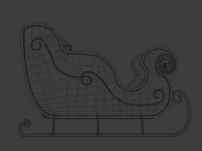 Santa sleigh Low-poly 3D model