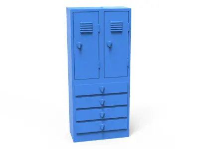 Locker with drawers 3D print model