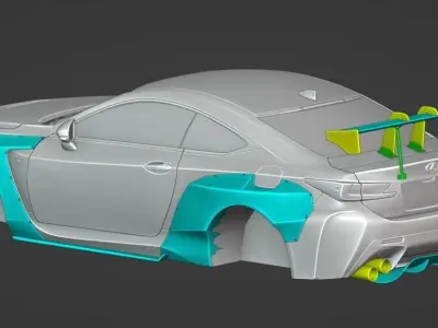 Lexus RC-F Rocket Bunny Pandem V1 Body Kit 3D model