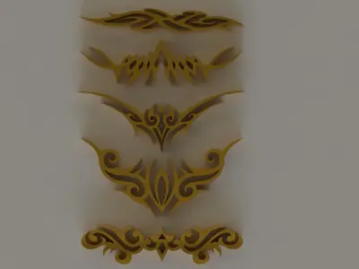 Elegant Decorative Ornament 3D Model  Low-poly 3D model