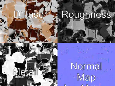 Dynamic Drum Kit Setup model pack Low-poly 3D model