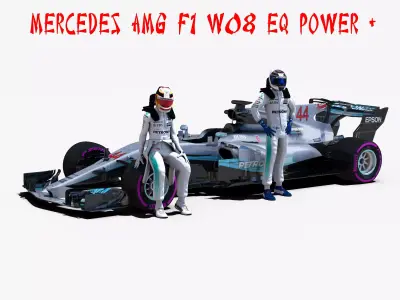 Mercedes AMG F1 W08 EQ Power Low-poly 3D model