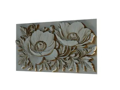 mural decor set wall panel 25 3D model