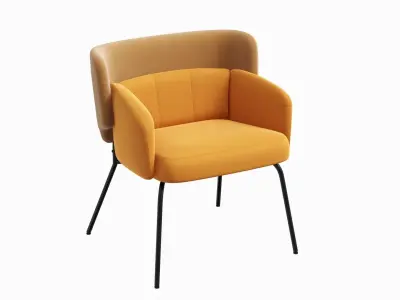  Ikea BINGSTA chair dark yellow 3D model
