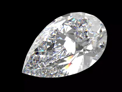 Pear Cut Gem 3D print model