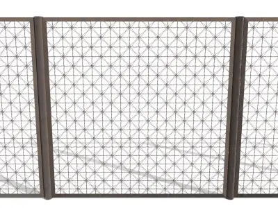 Low Poly Modular Fence 11 Low-poly 3D model