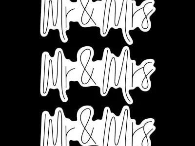 Mr and Mrs Neon Sign 3D model