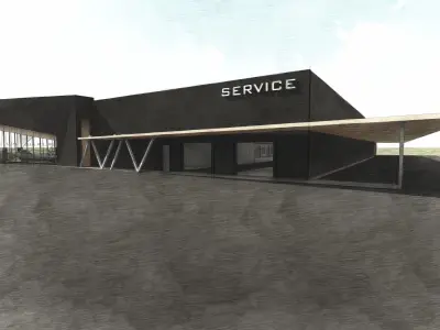 Modern build and Car Service - Sales  3D model