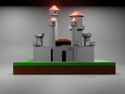 Low poly castle Free low-poly 3D model purchase