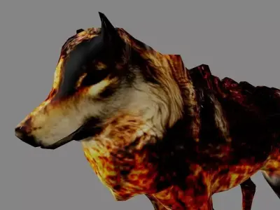 hunterWolf dog Low-poly 3D model