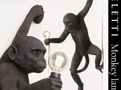 The Monkey Lamp Hanging Left Version  Low and High poly Low-poly 3D model