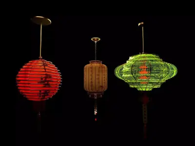 Chinese  red  lantern  Low-poly 3D model purchase