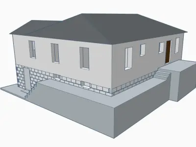 Contemporary Brick House 1-64 S Scale 3D print model