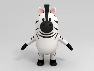 Rigged Zebra Character 3D model