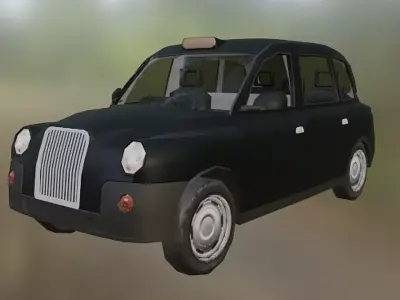 London Taxi TX4 Black Cab Low-poly 3D model