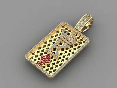 pendant CLUBS KING stl 3D model