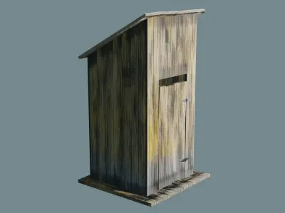 Old Outhouse Low-poly 3D model