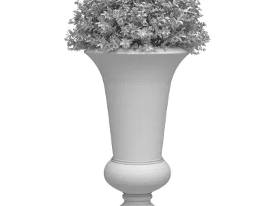 Flowers  in modern Urn Planter ArtDeco style Patio Plant Porch  3D model