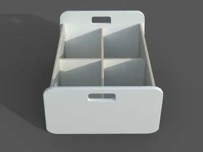 Double Storage Unit White Low-poly 3D model