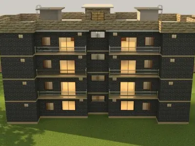3D APARTMENT BEAUTIFUL BUILDING  3D model
