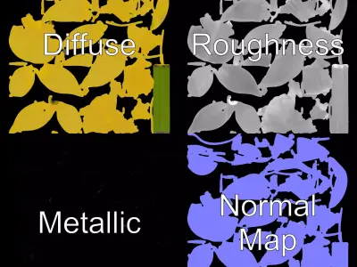 Bright Daffodil model pack Low-poly 3D model