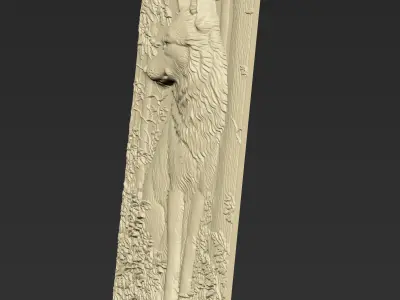 Wolf Sitting A84 3D print model