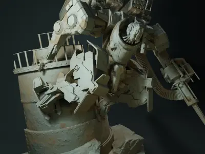 Big Gun Mech Free 3D print model