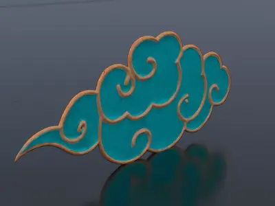 Traditional Chinese Auspicious Cloud Motifs Low-poly 3D model