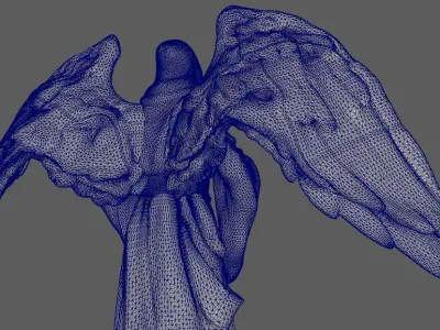 Angel and Devil Sculpture Low-poly 3D model