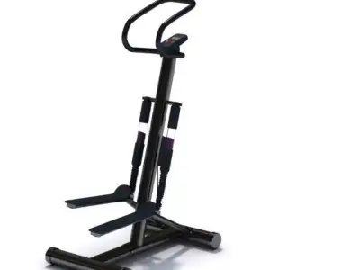 Step Excersice Machine Black Metal Digital Screen Home Gym 3D model