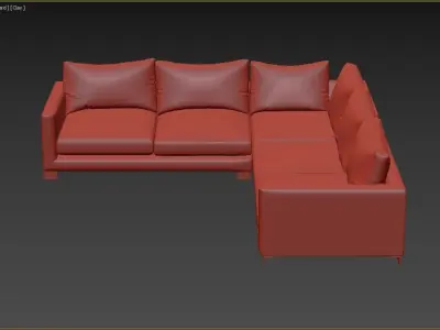Sofa Zara Corner unit large  left hand facing extra deep 3D model