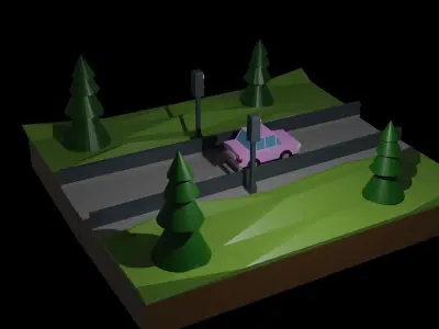 Low Poly Cute Car Game Assets Low-poly 3D model