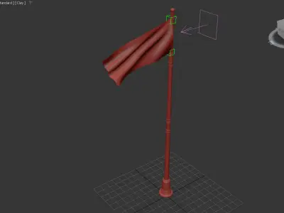 High Quality 3D Model  Chinese Flag Waving Free Download Free low-poly 3D model