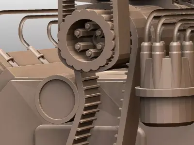 V8 Supercharged Engine High Detail Mechanical Model 3D print model