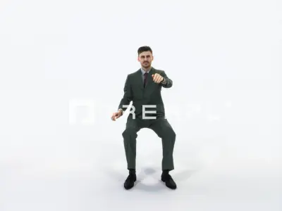 Posture 20H Driver Driving Sitting Elegant Business Man Low-poly 3D model