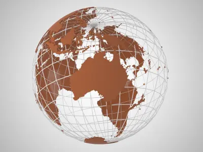 Globe News Skeleton Brown 3D model