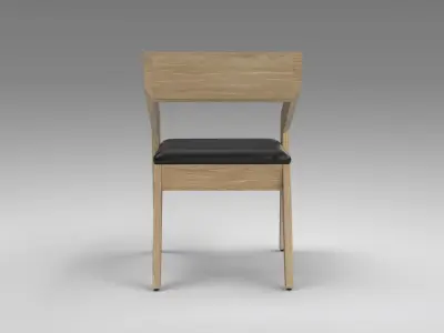 Brenton Dining Chair oak finish Low-poly 3D model