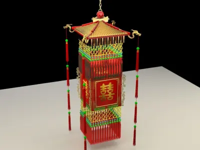 Chinese palace lantern 3D model 28