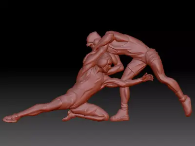 wrestling 3D print model