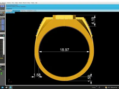 Luxury Emerald Cut Halo Signet Ring 3D Model 4796 3D print model