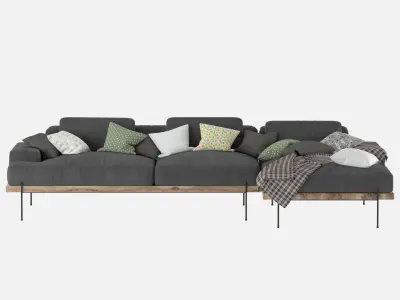 Rivera Sectional Sofa Low-poly 3D model