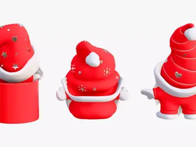 Christmas Gnome Decoration Set M1 3D model