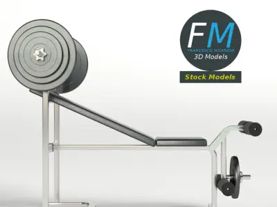 Gym equipment bench weight 3D model