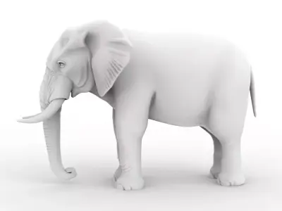 Realistic Elephant 3D Printable 3D print model